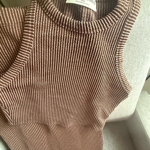 Brown Ribbed tank and midi skirt - Picture 2 of 4